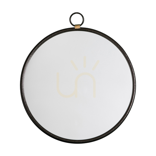 Check Round Mirror Gallery Direct Bayswater Black Metal 61x70cm 5056315932234