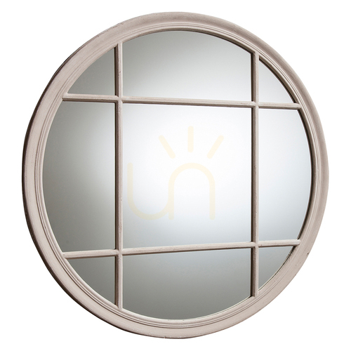 Check Round Window Mirror Gallery Direct Eccleston Clay 100cm Wood Glass 5055299490068