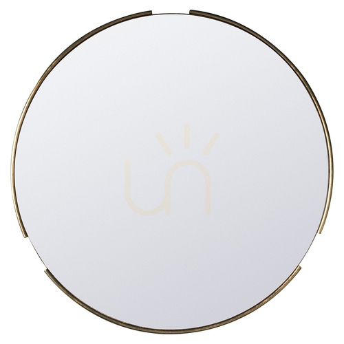 Check FITZROY round mirror 80 cm gold notched tubular frame polished edge Gallery Direct