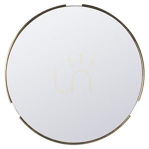 FITZROY round mirror 80 cm gold notched tubular frame polished edge Gallery Direct small 0