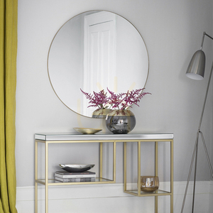 Round Metal Framed Mirror Gallery Direct Champagne 100cm 5055999244855 small 2