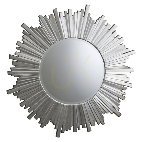 Check Starburst Mirror Gallery Direct Silver Leaf Round 100cm