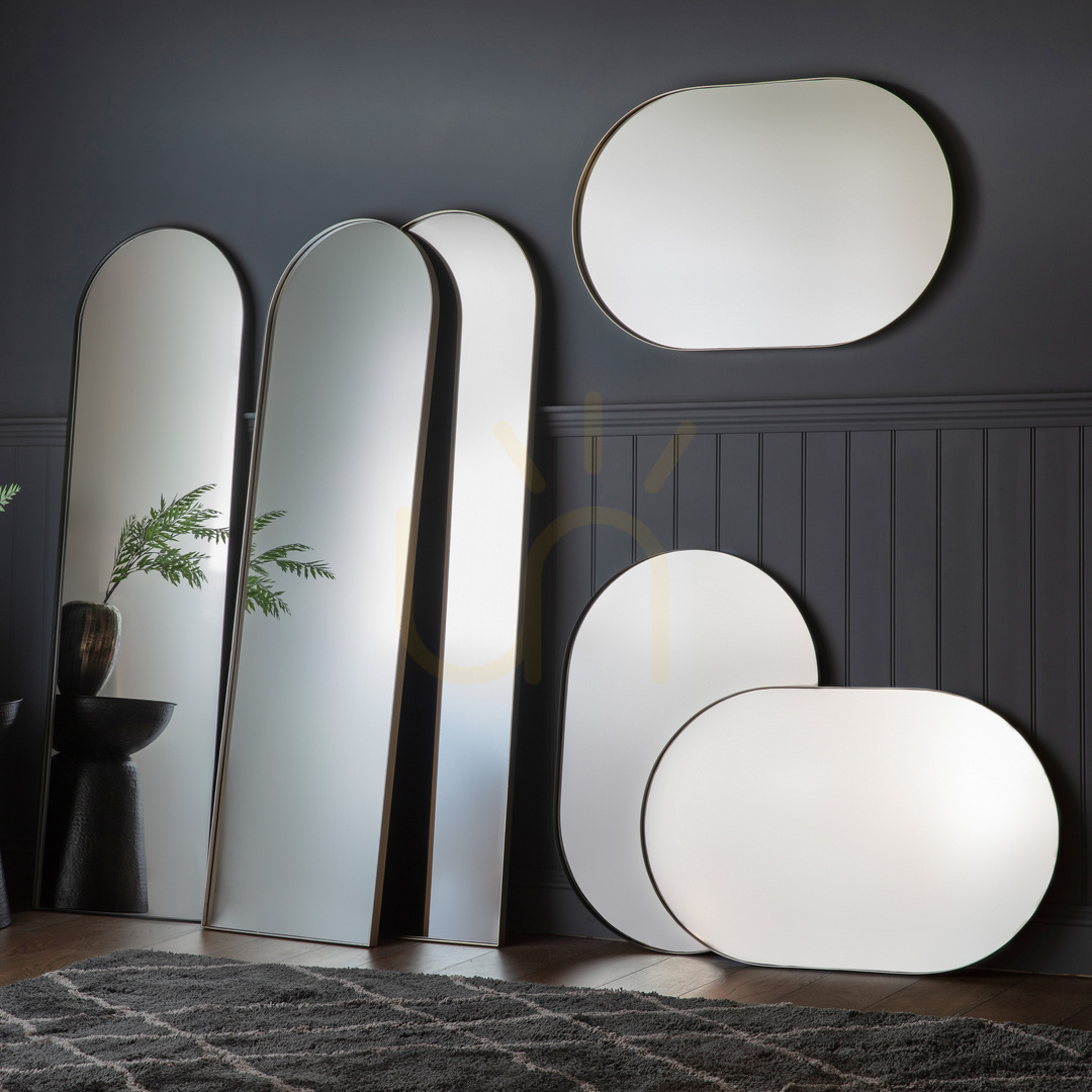 Display Arch Mirror Gallery Direct Hurston Champagne Metal Frame 170x50 cm Arch Mirror Gallery Direct Hurston Champagne Metal Frame 170x50 cm