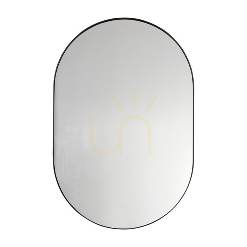 Check Gallery Direct Hurston Elipse Mirror, black, 60 × 90 cm