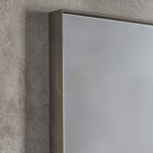 Check Gallery Direct Hurston wall mirror with bronze-finish metal frame, 60 × 90 cm, 5055999244879