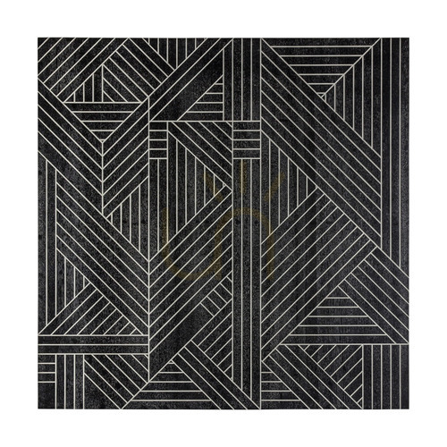 Check Wall Art Gallery Direct Kakuda Black Engraved MDF 100 x 100 cm 5059413411625
