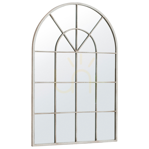Check Arched Window Mirror Gallery Direct Vintage Cream Metal 90x60 cm 5055299468609