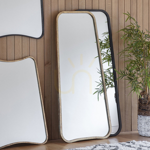 Gallery Direct Kurva mirror, black metal frame, 56.5 × 123 cm small 1