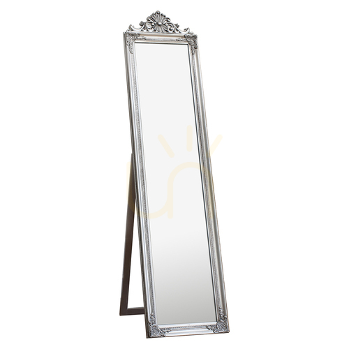 Check Cheval Mirror Gallery Direct Silver Wood Full Length 179 x 45.5 cm