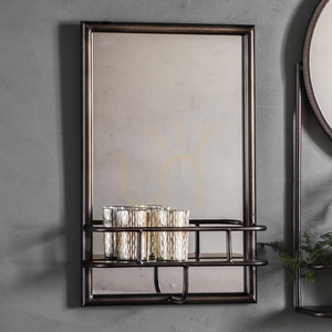 Rectangular Mirror with Shelf Gallery Direct Black Iron 30x10x48cm 5055999253710 1 Rectangular Mirror with Shelf Gallery Direct Black Iron 30x10x48cm 5055999253710 small 1