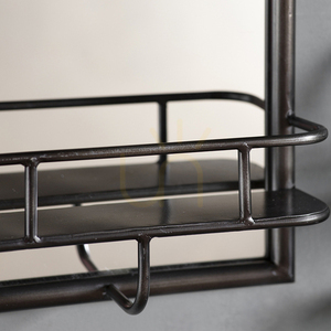 Rectangular Mirror with Shelf Gallery Direct Black Iron 30x10x48cm 5055999253710 2 Rectangular Mirror with Shelf Gallery Direct Black Iron 30x10x48cm 5055999253710 small 2