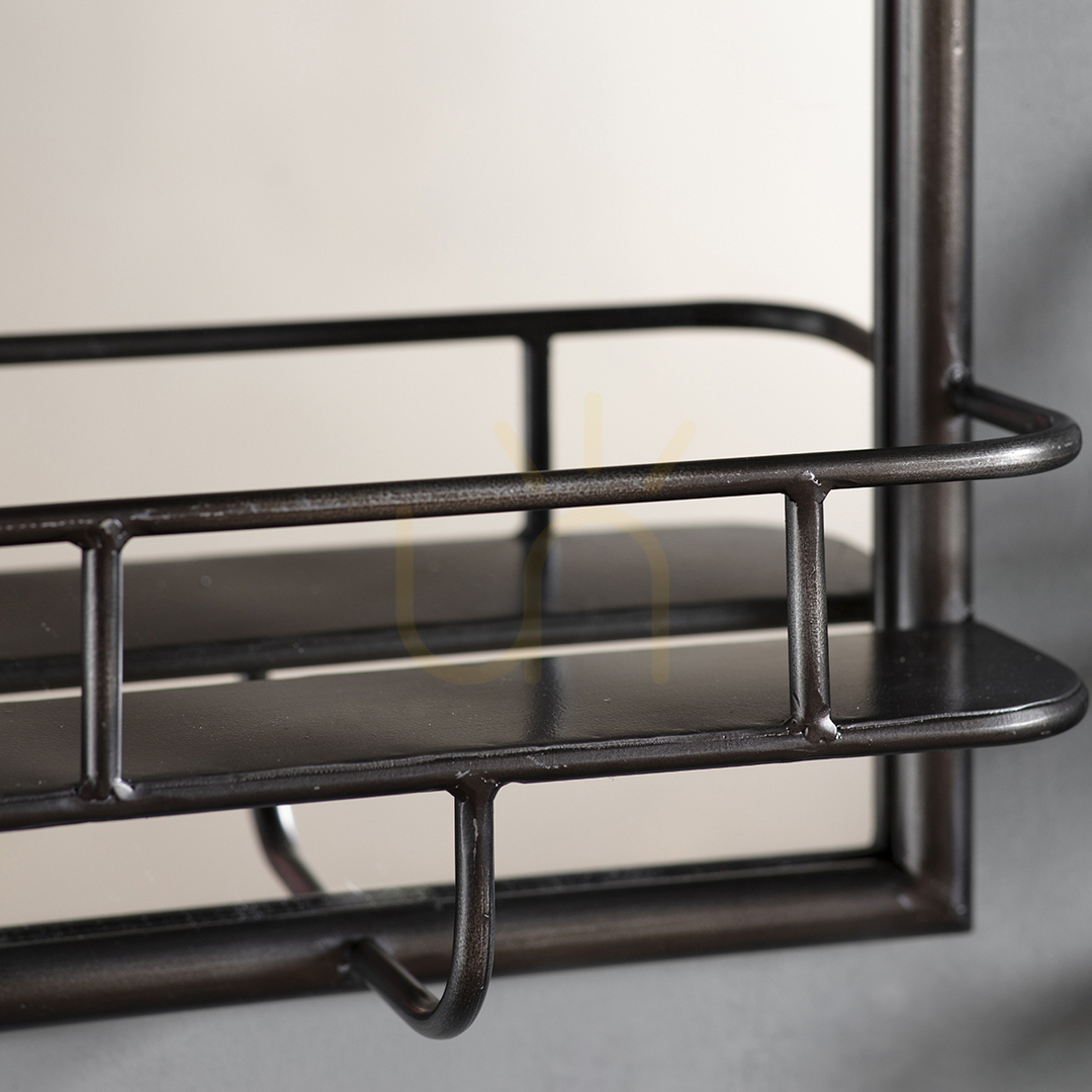 Preview Rectangular Mirror with Shelf Gallery Direct Black Iron 30x10x48cm 5055999253710 Rectangular Mirror with Shelf Gallery Direct Black Iron 30x10x48cm 5055999253710