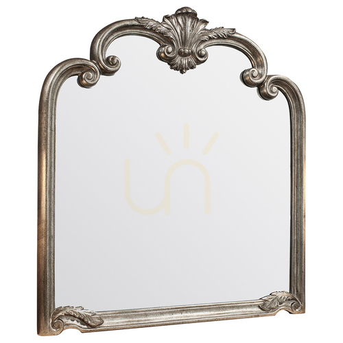 Check Overmantel Mirror Gallery Direct Palazzo Silver Leaf 115.5 x 104 cm