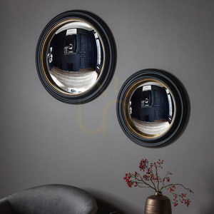 Mirror Gallery Direct Rockbourne Convex Black Gold 50x50 cm small 2