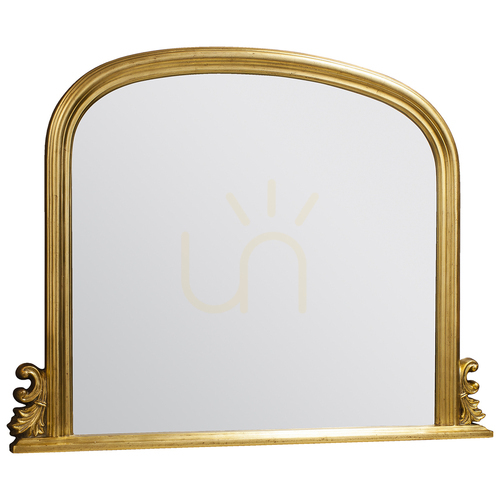 Check Gallery Direct Thornby Gold Arched Overmantel Mirror, 118 × 94 cm