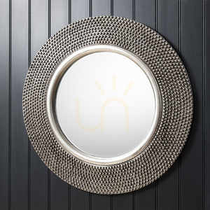 Round Mirror Gallery Direct Whittington Pewter Bobble Frame 80cm 5055299484456 small 1