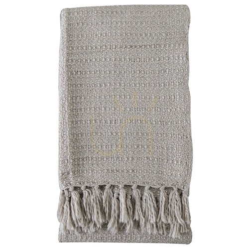 Check Gallery Direct Acrylic Textured Throw Natural 130x170 cm