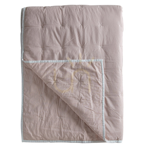 Check Bedspread Gallery Direct Blush White Cotton Cross Stitch 240 x 260 cm 5059413137723