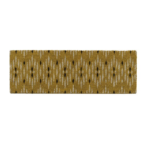 Check Doormat Gallery Direct Ikat Coir Cream/Ochre 40x120 cm 5059413763908