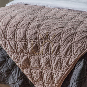 Quilted Cotton Velvet Bedspread Gallery Direct Blush 240 x 260 cm small 3