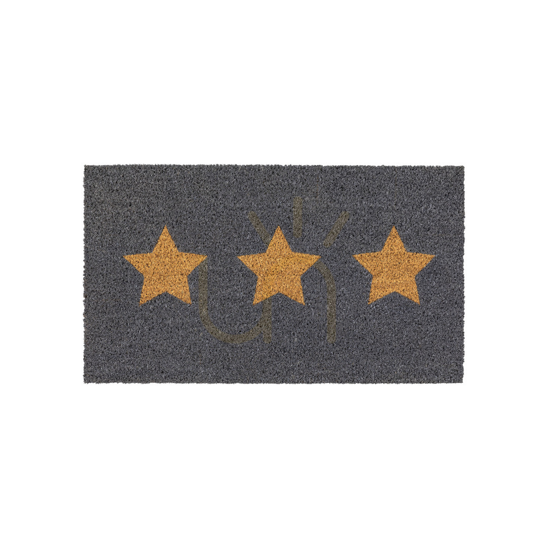 Doormat Gallery Direct Triple Star Grey Natural Coir 40x70cm