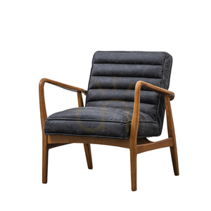 Armchair Gallery Direct Datsun Antique Ebony Leather Mid-Century Oak Frame 3 Armchair Gallery Direct Datsun Antique Ebony Leather Mid-Century Oak Frame small 3