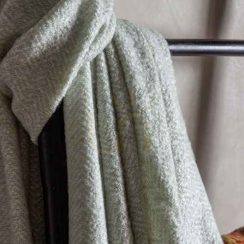 Check Gallery Direct Sage Acrylic Herringbone Throw 130 × 180 cm 5059413672613