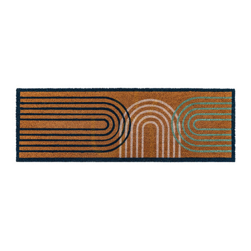 Check Coir Doormat Gallery Direct Natural Black 40x120cm 5059413763915
