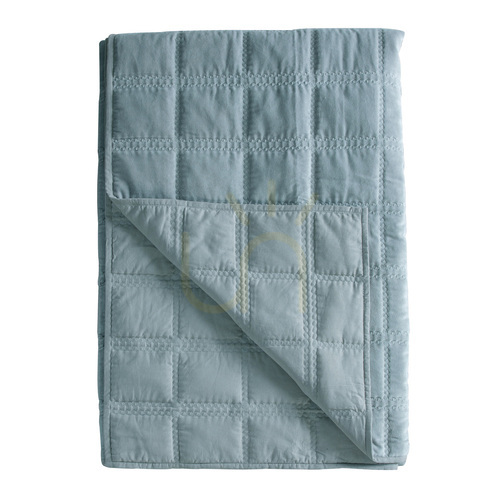 Check Bedspread Gallery Direct Duck Egg Quilted Cotton Velvet 240 x 260 cm
