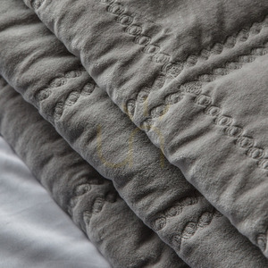 Quilted Cotton Velvet Bedspread Grey 240 x 260 cm Gallery Direct 3 Quilted Cotton Velvet Bedspread Grey 240 x 260 cm Gallery Direct small 3