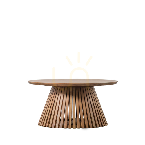 Check Coffee Table Gallery Direct Brookland Natural Acacia Wood Slatted 80cm