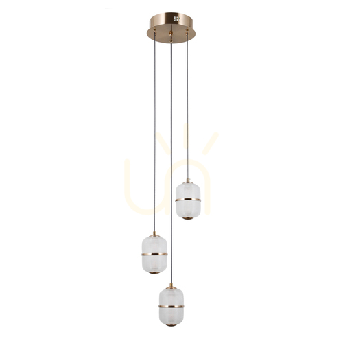 Check Italux Gold LED 3-Light Pendant Lamp PND-34375-3-HBR