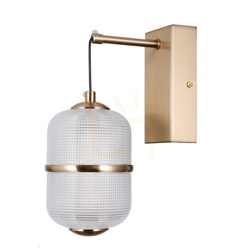 Check Wall Lamp Italux Alani LED Gold Glass Mesh 6W 3000K WL-34375-1-HBR