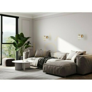 Italux Alma gold wall light with crystal shade E27 WL-40668-1-HBR small 1