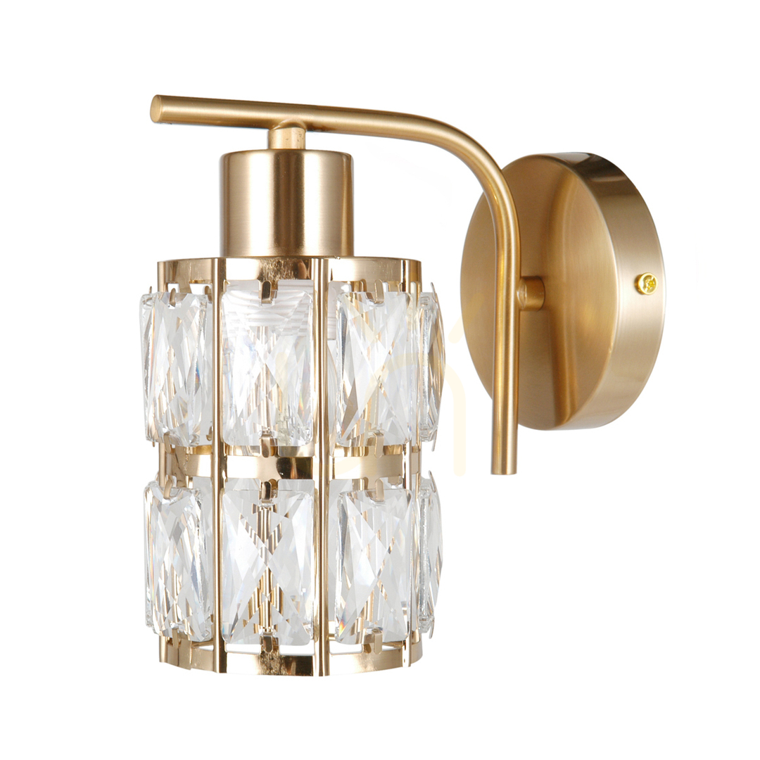 Check Italux Wall Sconce Gold Crystal E27 WL-40668-1-HBR Italux Wall Sconce Gold Crystal E27 WL-40668-1-HBR