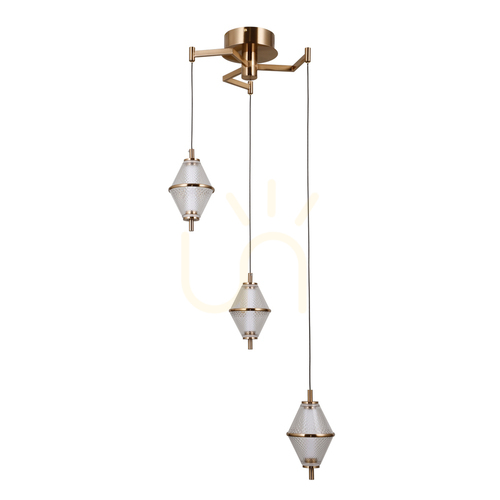Check Italux Gold LED 3-Light Pendant Lamp 48 cm PND-34395-3-HBR