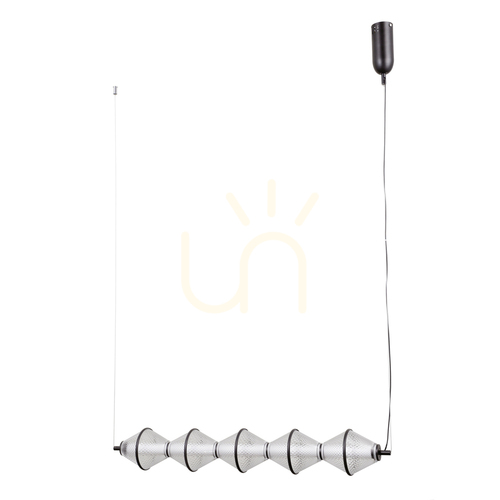 Check Italux Modern LED Pendant Light 5-Light Black Glass PND-34395-5-BK