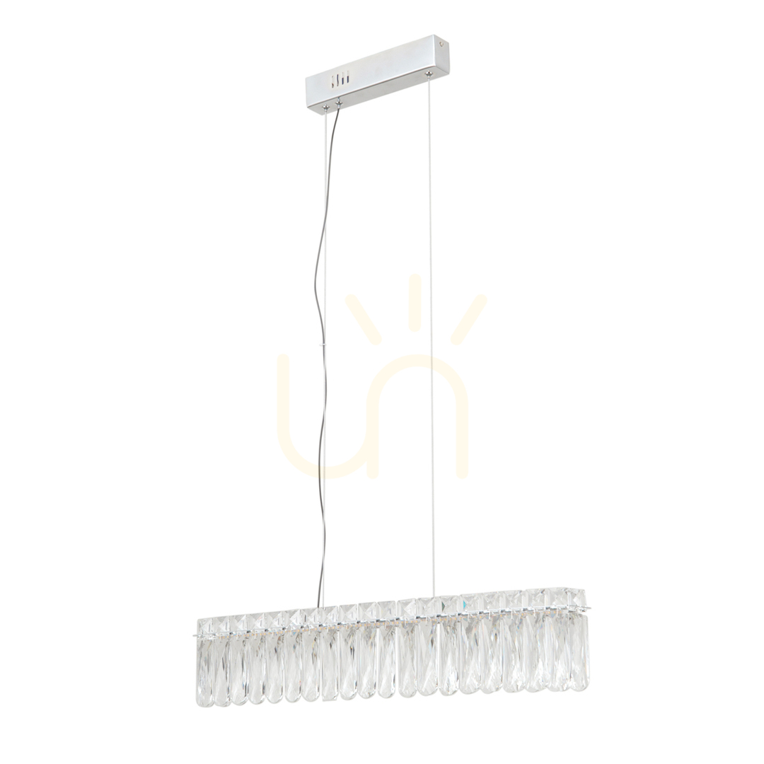 Italux Nosta LED Pendant Light Chrome Crystal 16W 3000K PND-34364-1-CH-CL