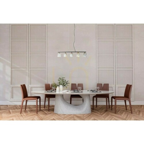 Check Italux Simona Black Crystal 5-Light Pendant Lamp PND-40814-5-BK-HBR