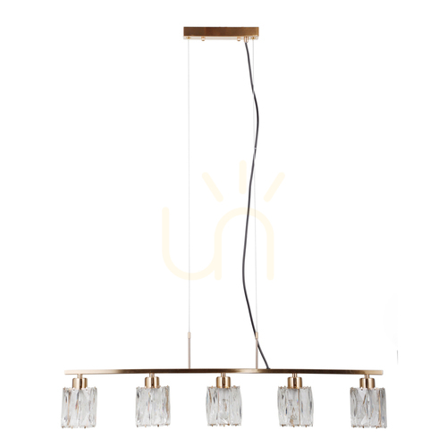 Check Italux Pendant Light Gold Crystal E14 5-Light PND-40814-5-HBR