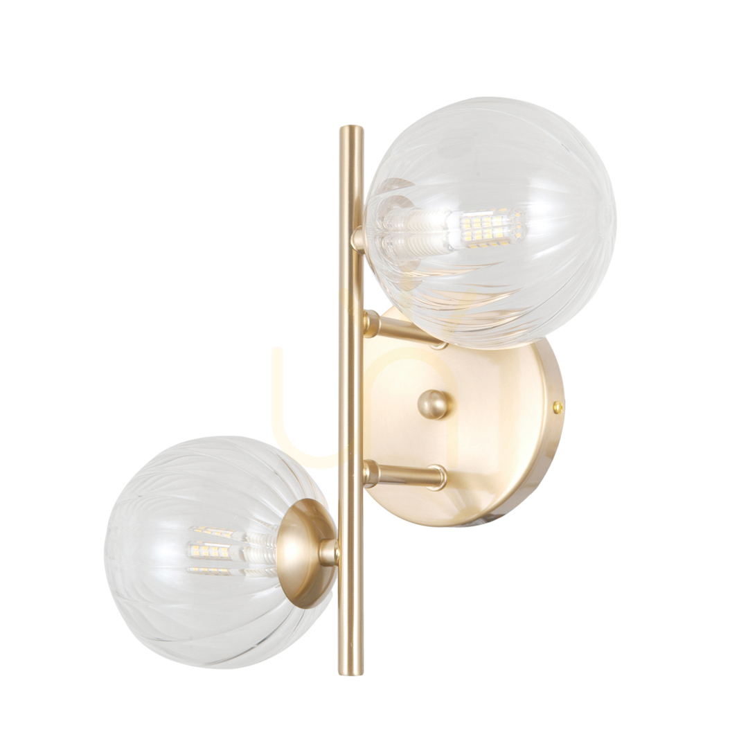 Italux Toledo Gold Glass G9 Wall Sconce WL-40717-2-HBR