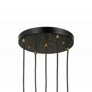Italux Torno black and gold 5-light pendant lamp clear glass E14 PND-40813-5R-BK-HBR small 2