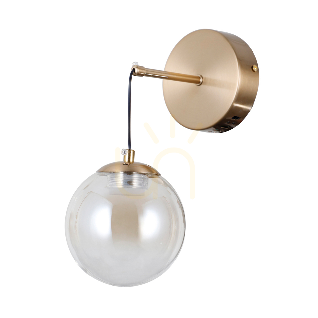 Italux Velada LED Wall Sconce Gold Glass 3000K 5W WL-34381-1-HBR