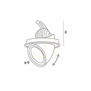 Recessed luminaire Max Light Rubio H0132 10W 3000K white LED 9 cm small 3