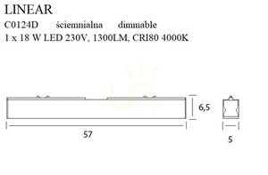 Plafon Max Light LINEAR C0124D biały LED 18W 4000K 57 cm ściemnialny small 14