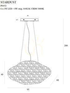 Pendant Light Max Light Stardust Gold 7-Light LED 95 cm P0432D small 5