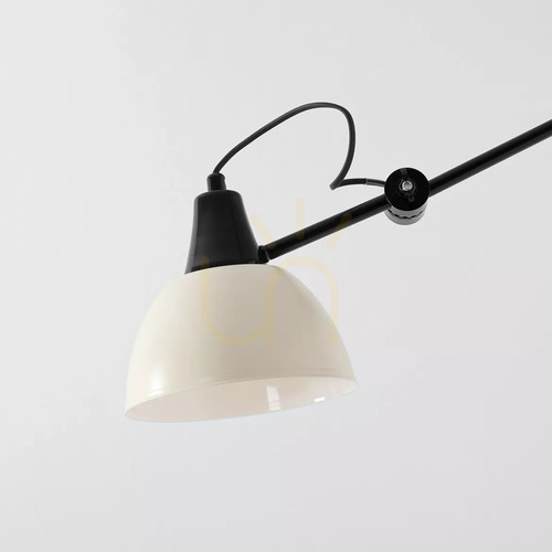 Check Aldex AIDA Adjustable Wall Lamp Gloss Black with Cream Shade 17 cm 1141C3_9