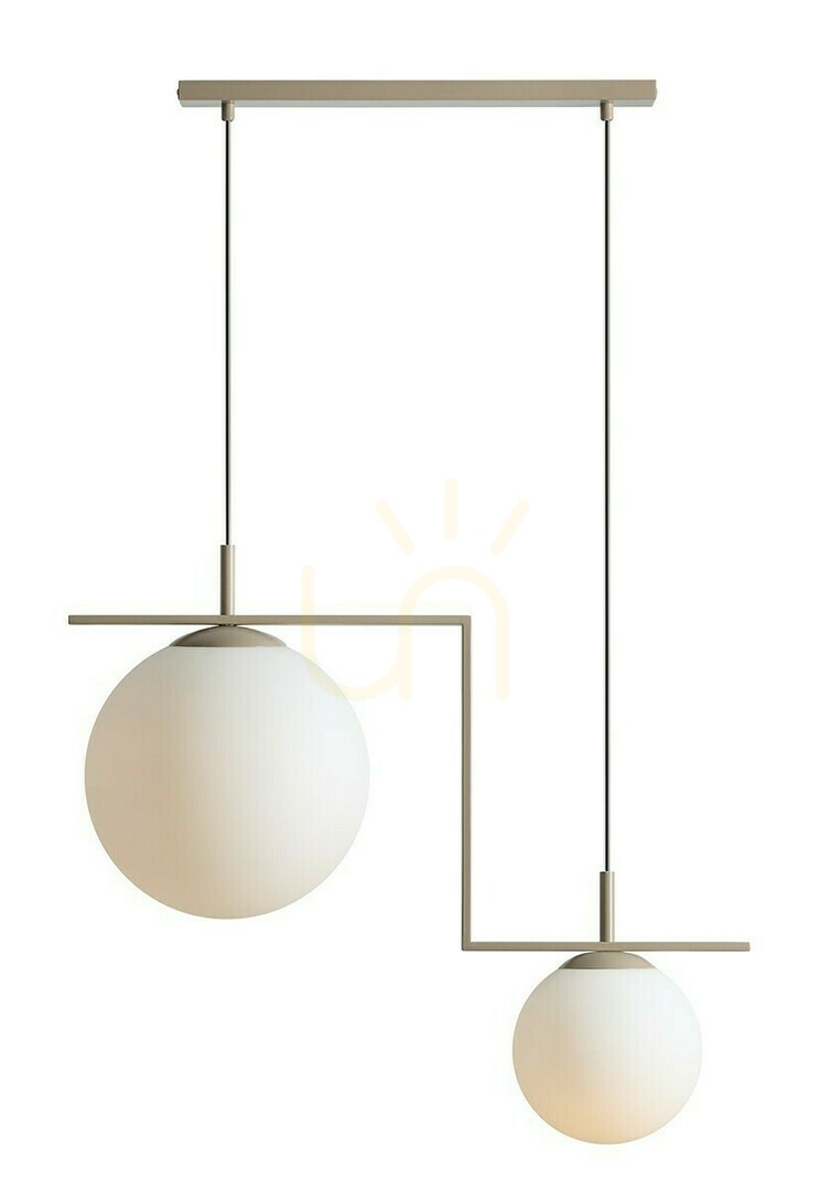 Aldex Zac 2 Beige Metal Glass Pendant Light 1038H17_2