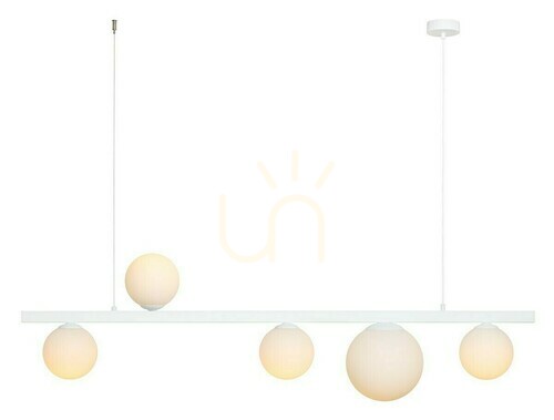 Check Pendant Light Aldex Garda 5 White Metal Glass 1099F
