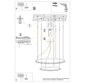 RIO 2 55/78 beige LED 3000K chandelier small 9